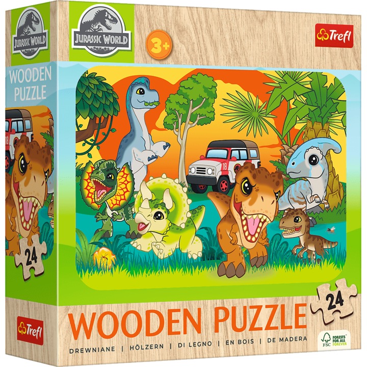 Puzzle din lemn TREFL, 24 piese, 28x19,5cm, design ecologic