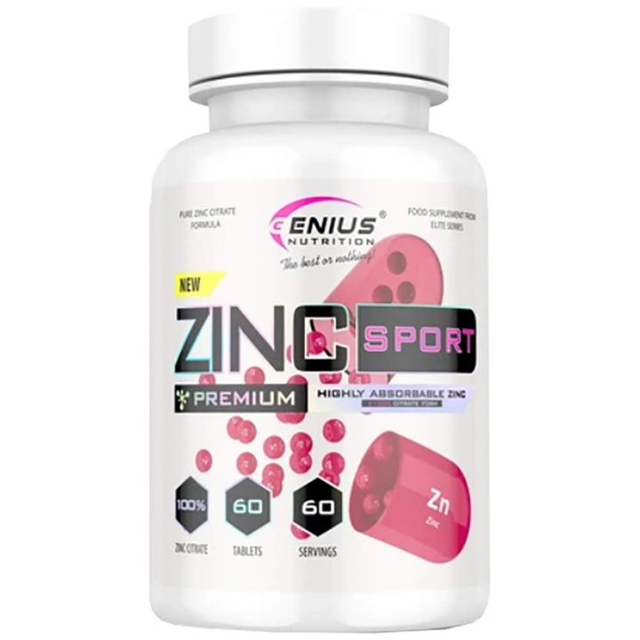 Minerale ZINC SPORT 60tabs Genius Nutrition, pentru sanatate zilnica