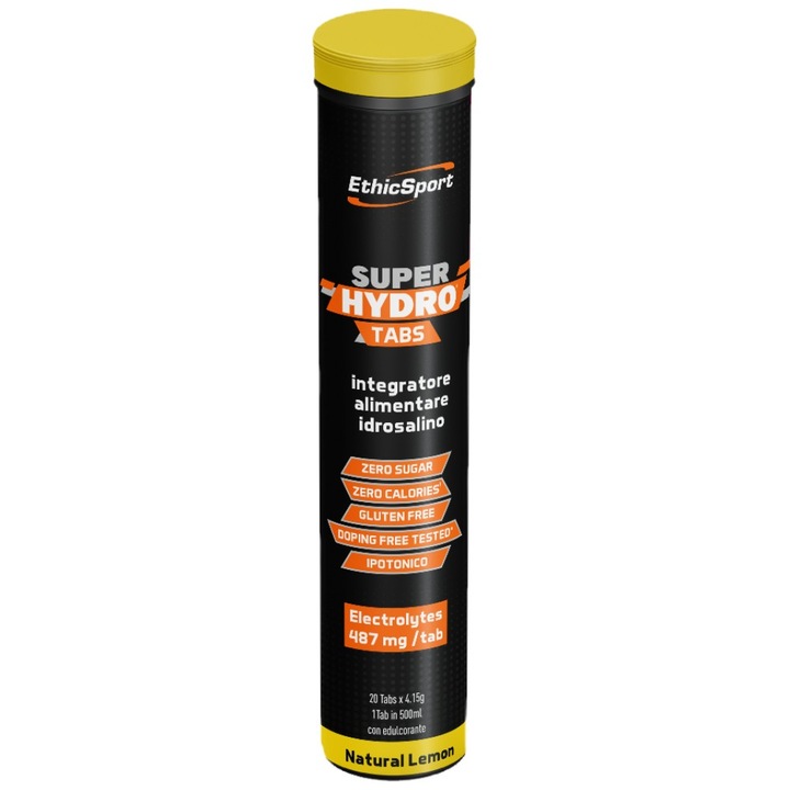 Supliment alimentar, EthicSport SUPER HYDRO TABS Tablete efervescente izotonice, Lamaie, 20 tablete solubile