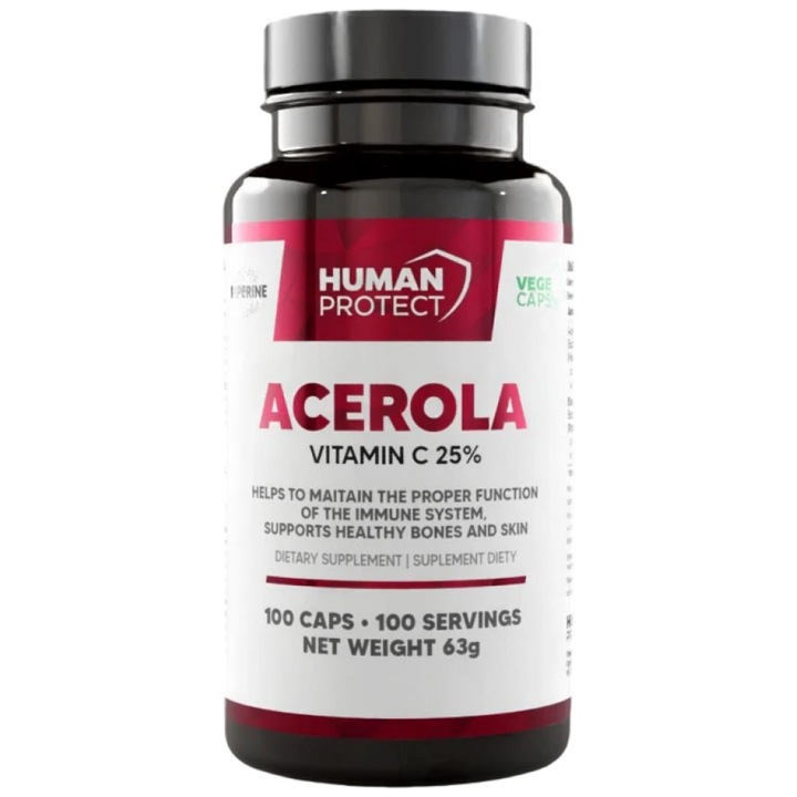 Táplálékkiegészítő Human Protect Acerola 500 mg Természetes C-vitaminforrás, 100 kapszula