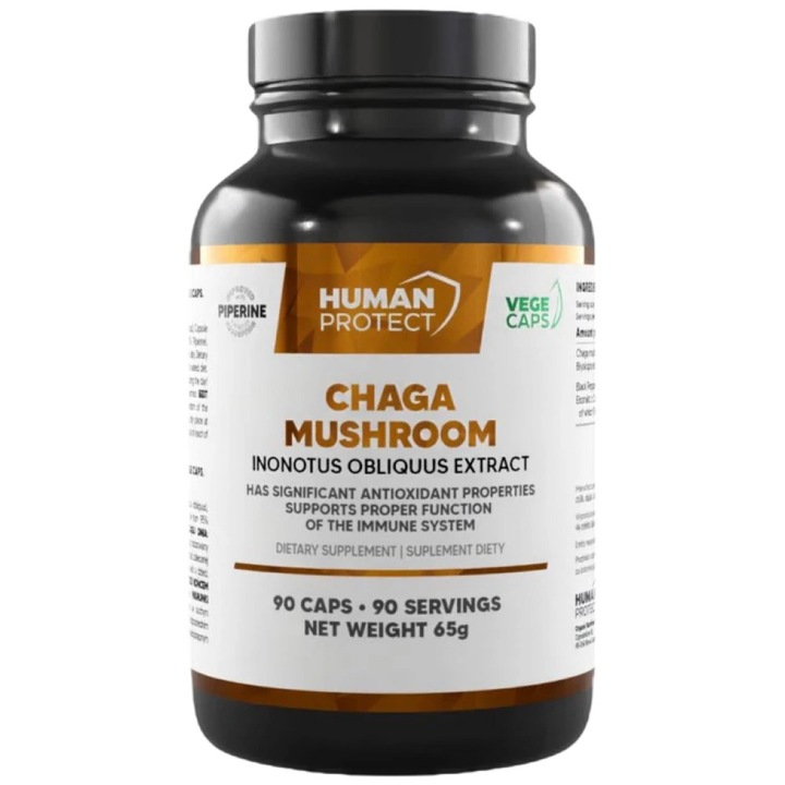 Táplálékkiegészítő Human Protect Chaga Mushroom 600 mg, 90 kapszula