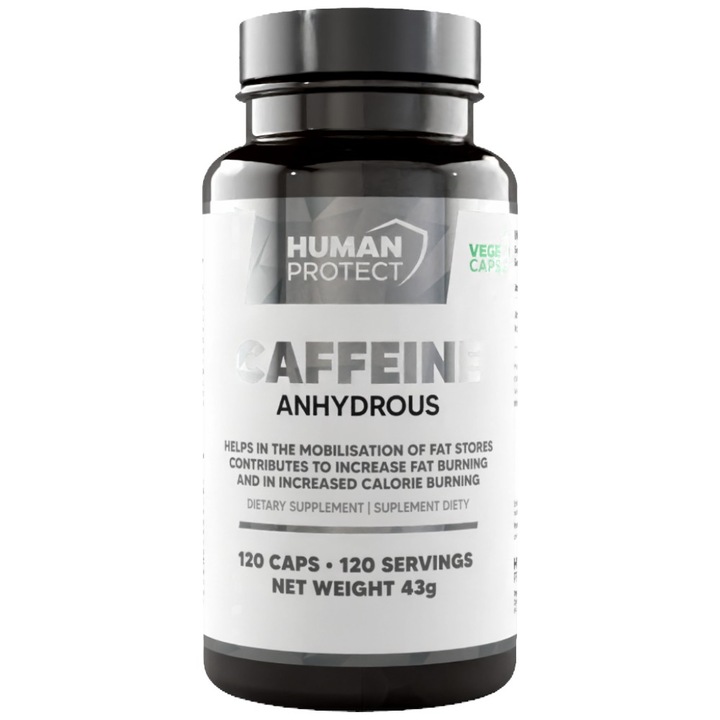 Human Protect Caffeine Anhydrous étrend-kiegészítő 200 mg, 120 kapszula