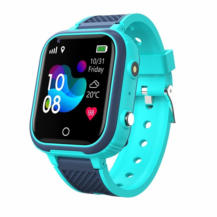 Детски Смарт часовник fixGuard LT21, 4G, Сим карта и камера, GPS+LBS+Wi-Fi Tracking, Водоустойчивост IP67, Син