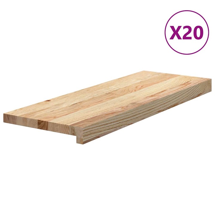 VidaXL 20 db tömör tölgyfa lépcsőfokok kezeletlen 70x25x2 cm 5.6 kg 3282941