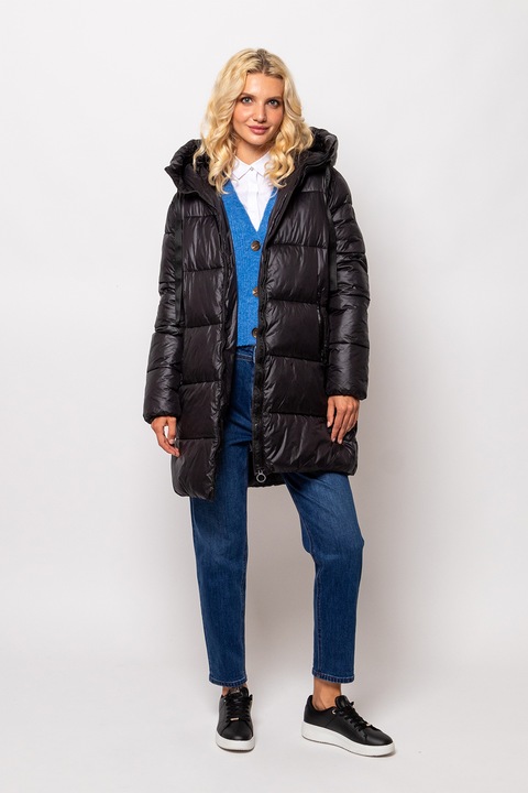 Heavy Tools, Geaca matlasata cu vatelina, gluga si buzunare oblice Nedri, Negru, L