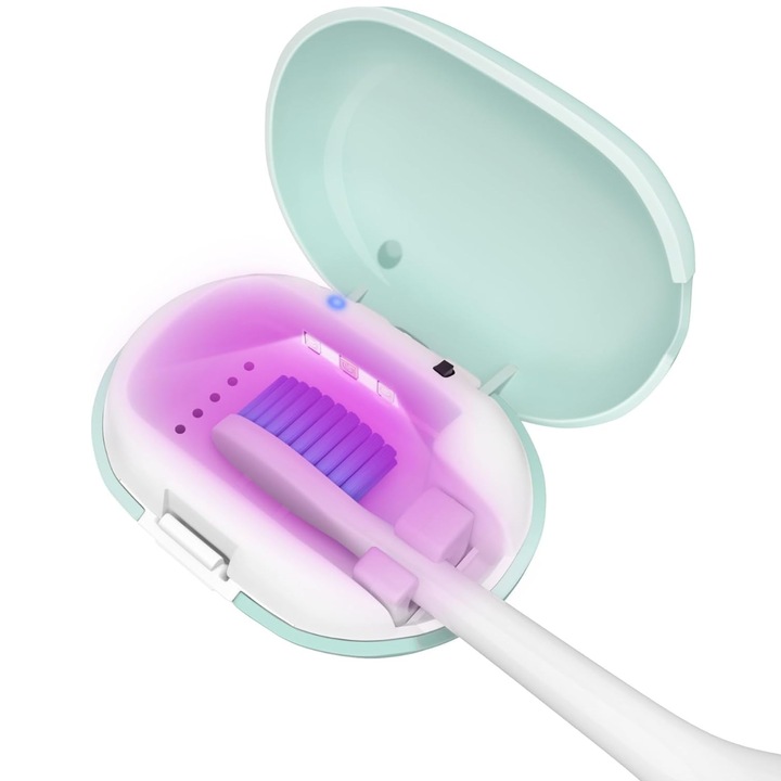 Hordozható UV-sterilizátor, XUNNING, 99,99%-os fertőtlenítés, gyors töltés, 3-5 perces automatikus kikapcsolás, könnyű telepítés fúrás nélkül, világoskék