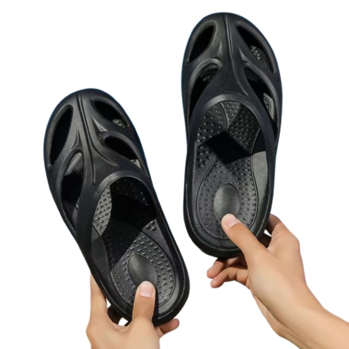 Papuci barbati ONNOLEEY, Spuma EVA, negru, Negru