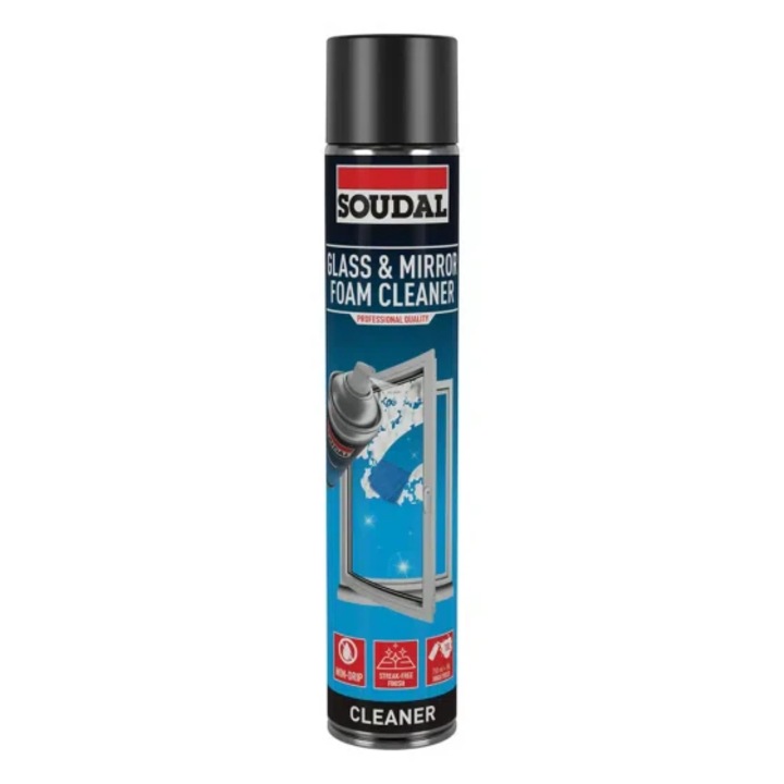 Spuma de curatare pentru sticla si oglinda Soudal, 750 ml