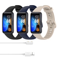 Set 3 Curea pentru bratara fitness，Cablu de incarcare，Silicon，Compatibil cu Huawei Band 8 / Huawei Band 9/ Huawei Band 10，Multicolor