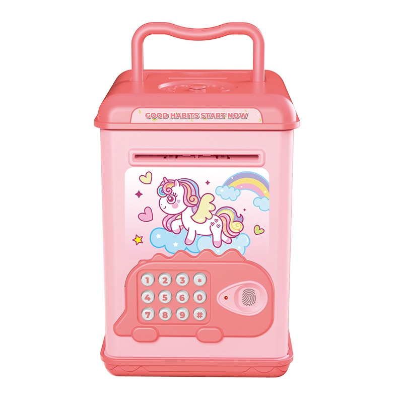 Pusculita interactiva pentru copii tip seif cu cifru Pink