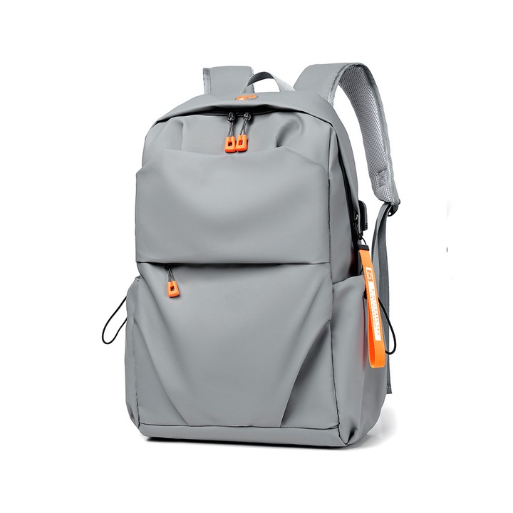 Rucsac multifunctional, Rezistent la apa, cu Port de incarcare USB, ultra usor, rezistent, smart casual pentru Business/ Calatorii si Laptop 16 inchi, Yulinland®, 45 X 30 X 16 cm, Gri deschis