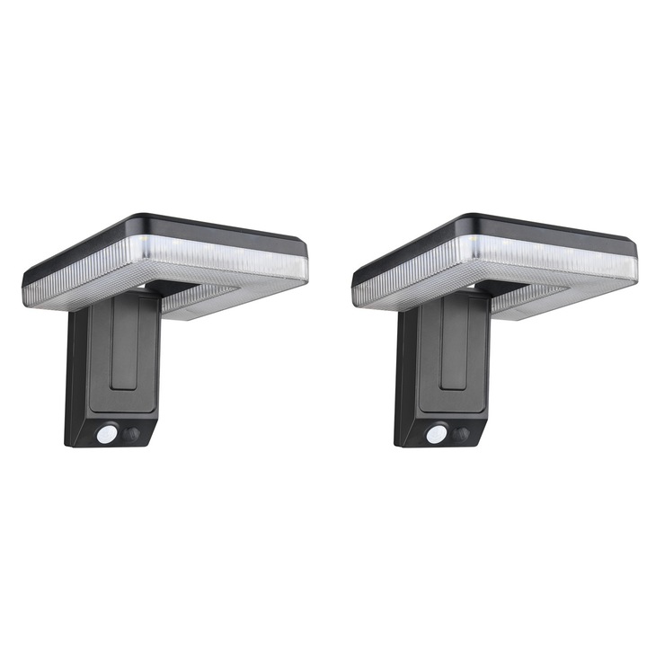 Комплект от 2 соларни външни лампи Yulinland® и 3 режима на осветление, охранителни светлини със сензор за движение, сгъваеми, IP44, водоустойчиви, захранвани от слънчева енергия за двор, градина