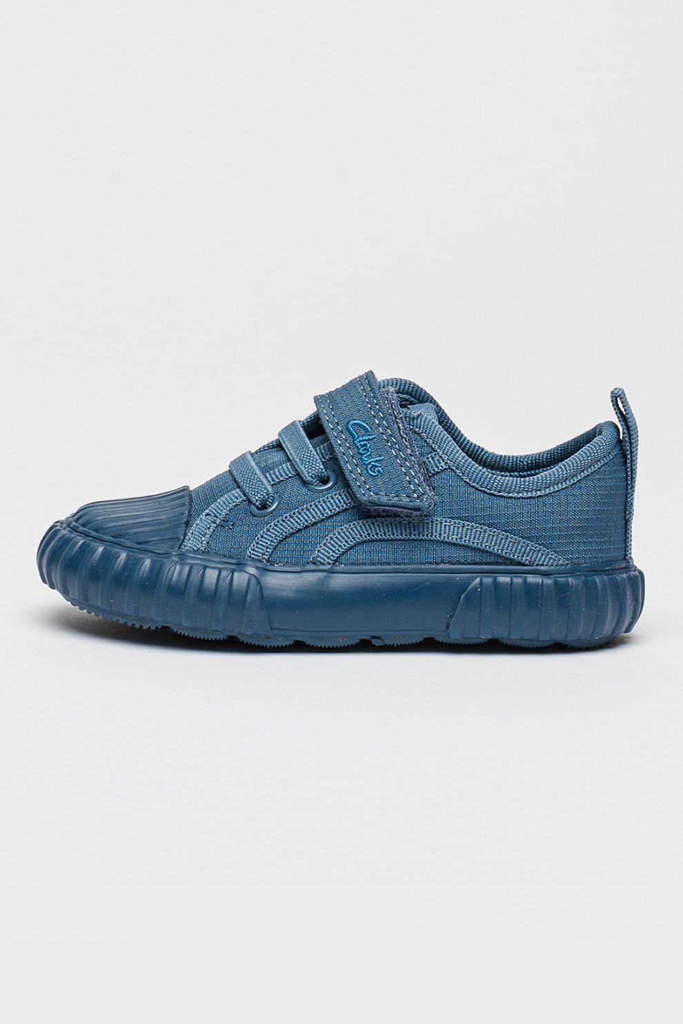 Clarks, Tenisi cu velcro Foxing, Albastru prafuit, 22 EU