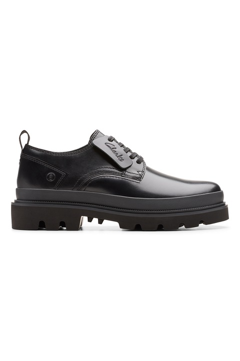 Clarks, Кожени обувки с полускосена подметка, Избеляло черно