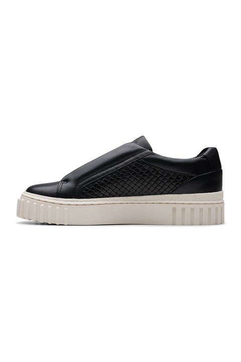 Clarks, Кожени тренировъчни обувки с равна платформа, Черен