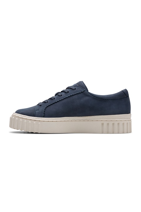 Clarks, Egyszínű nyersbőr sneaker, Sötétkék, 6