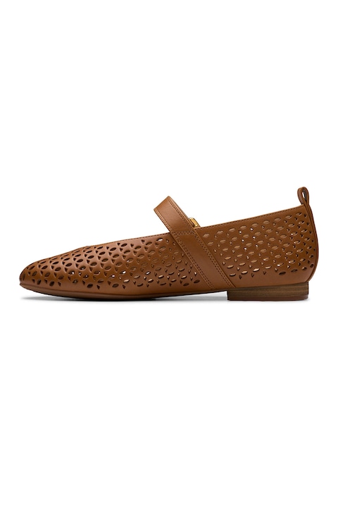 Clarks, Кожени пантофки Mary Jane, Канелено кафяво