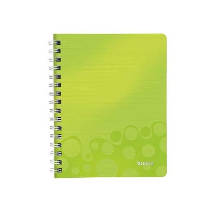 Caiet spiralat, A5, dictando, 80 de file, LEITZ Wow, verde