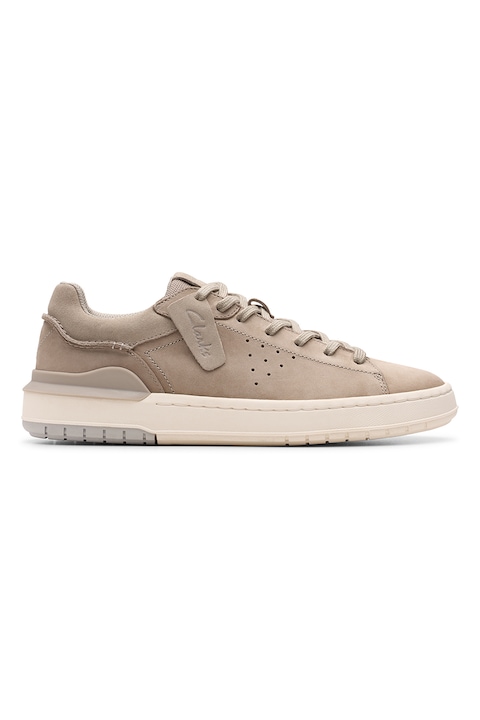 Clarks, Кожени спортни обувки Court Lite, Сиво-бежов