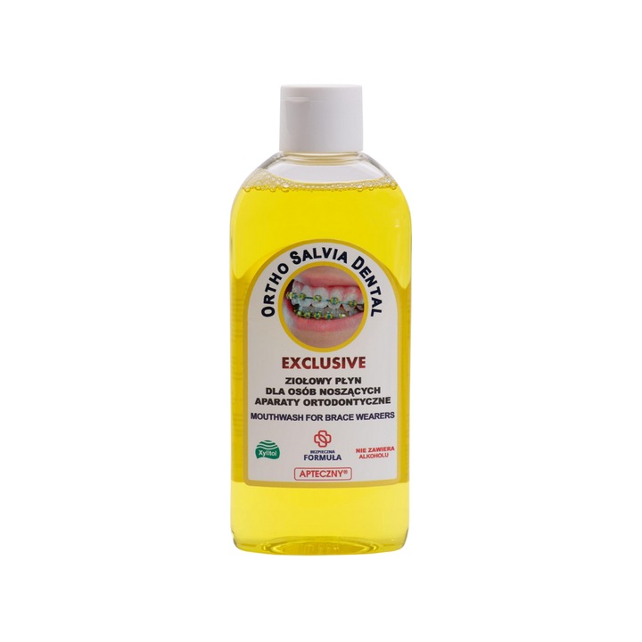 Вода за уста ORTHO SALVIA DENTAL, 200 ml, усъвършенствана защита, без алкохол