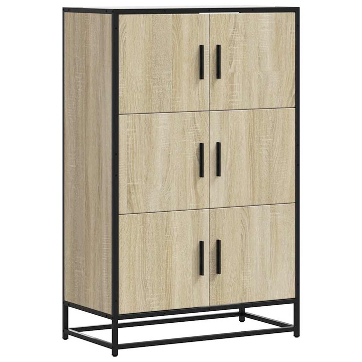 VidaXL Highboard sonoma tölgy 68x35x106, 5 cm gépelt fa és fém 29.5 kg 849070