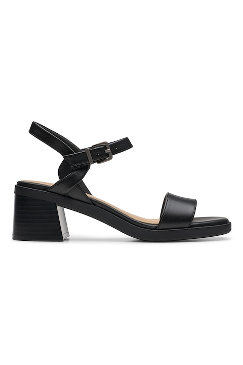 Clarks, Кожени сандали с масивен ток, Черен