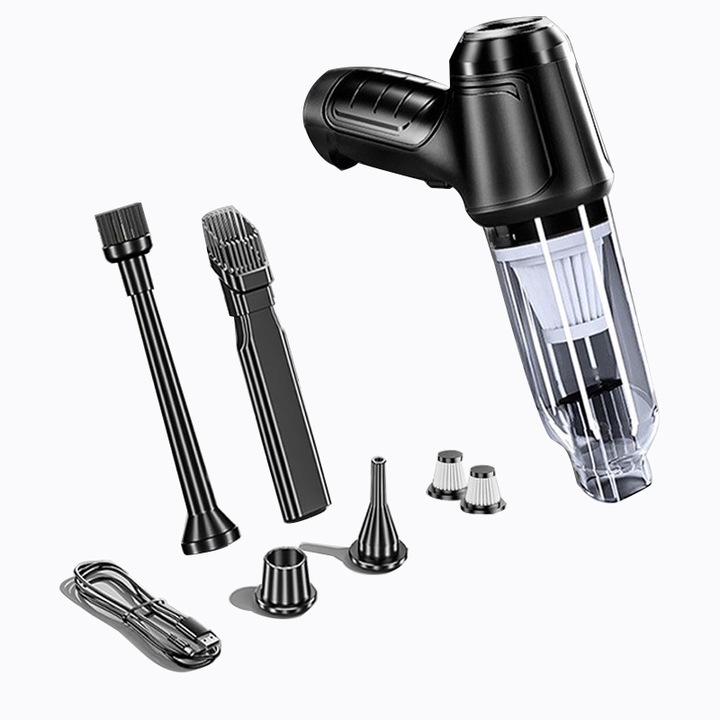 Aspirator auto portabil Luoistu, 4500PA, design fara fir, accesorii versatile, filtru HEPA, 370g