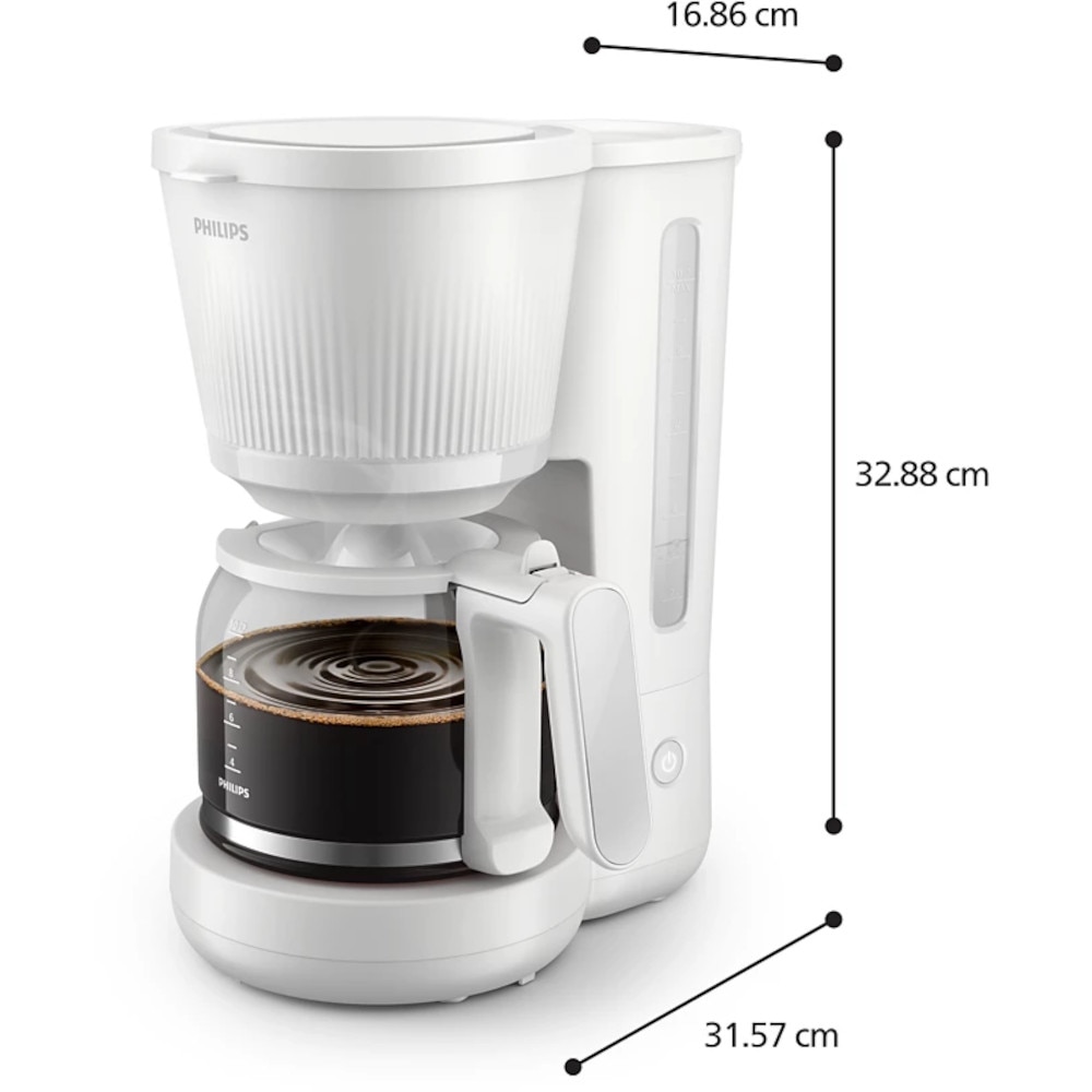 Cafetiera Philips Seria 3000 HD7411/00, 1.25 l, Oprire automata, Alb arctic