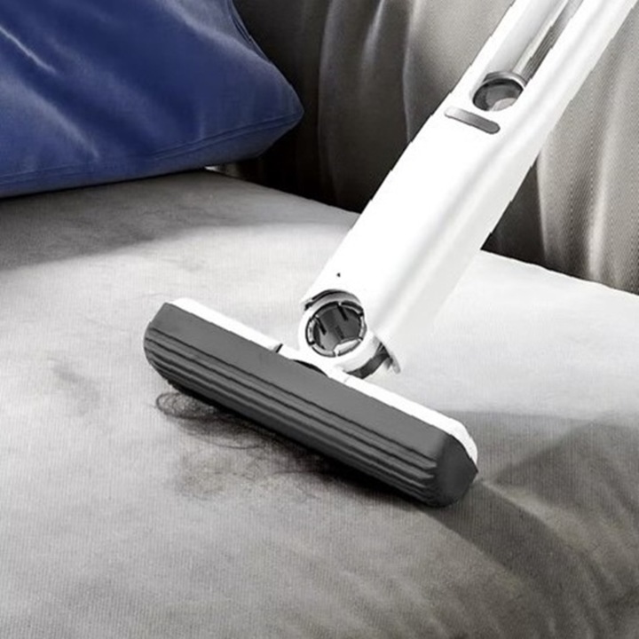 Mini mop portabil cu sistem de auto stoarcere CLASStitude usor de depozitat, stergere usoara suprafete / geamuri, 2 bureti inclusi, 29 x 14, 5 x 4 cm, Alb