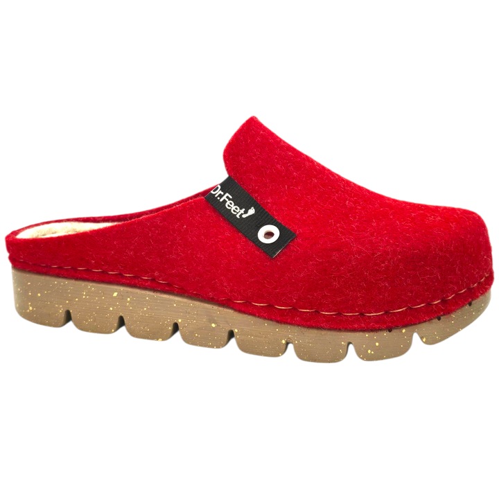 Papuci de casa Dr Feet 1107 roz dama, Rosu, 36