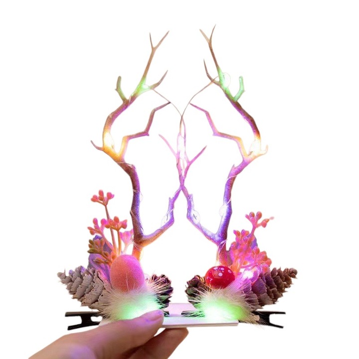 LED hajcsat, szarvas dizájn, többszínű