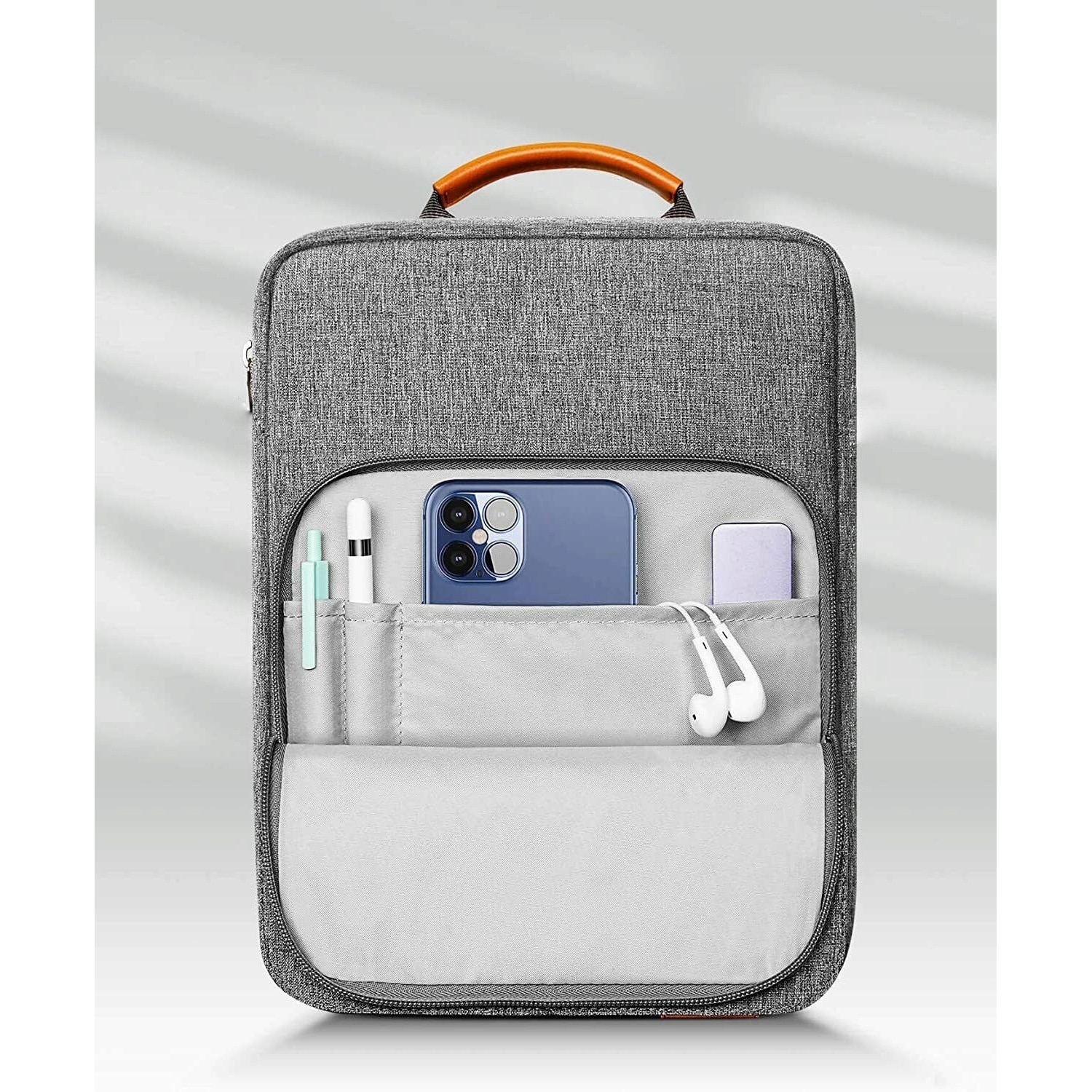 Geanta Laptop, Novaza Tech, max 13.3inch, Compartiment laptop, Interior captusit, Compartiment accesorii, 23x34x1.5 cm, Nylon, Gri