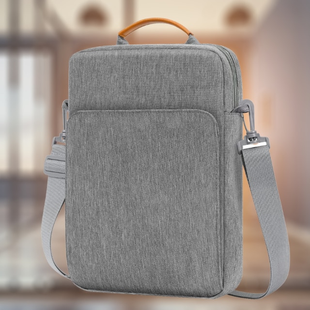 Geanta Laptop, Novaza Tech, max 13.3inch, Compartiment laptop, Interior captusit, Compartiment accesorii, 23x34x1.5 cm, Nylon, Gri