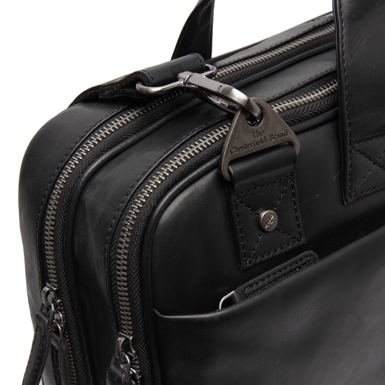 Geanta de laptop din piele naturala, The Chesterfield Brand, Iseo 15 inch, Negru