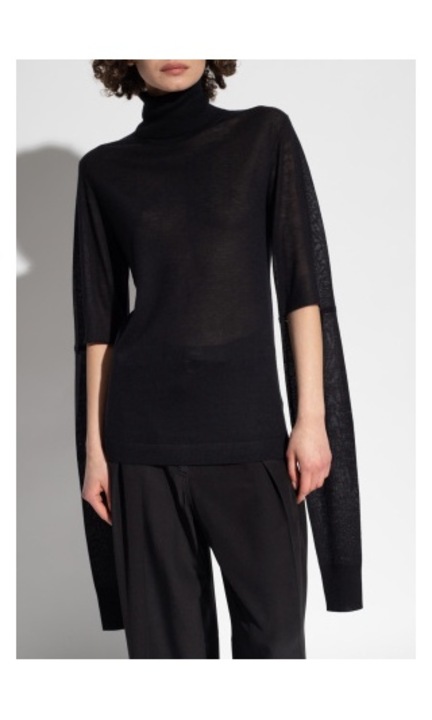 HELMUT LANG Cashmere Polo, M-es méret, M10HW715 modell, szín - fekete, kasmír
