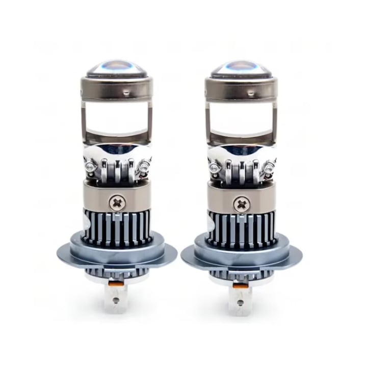 Set 2 becuri auto LED cu lupa, H7, 150W, 12V, 6500K, Canbus, fara eroare, +300%, INELAG