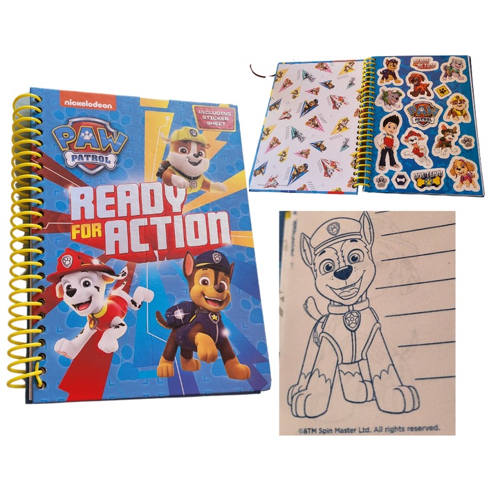 Тетрадка Paw Patrol, тип тетрадка със стикер, B5, 70 листа, спирала, жълта
