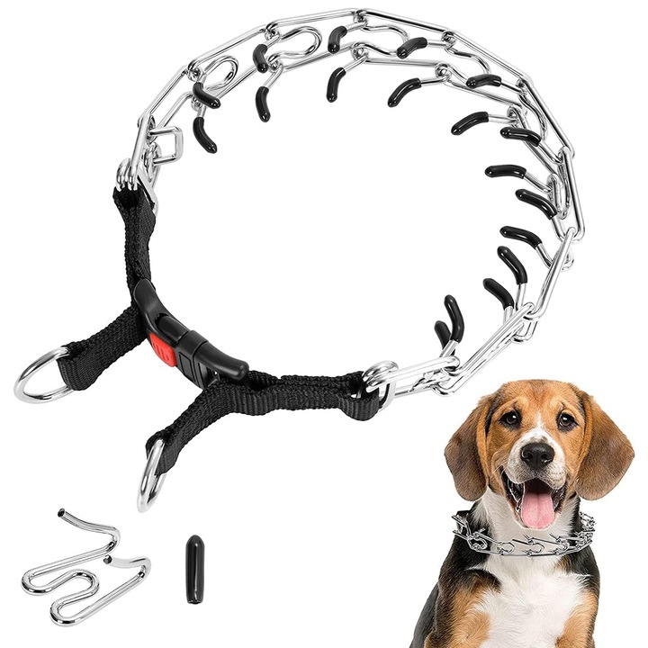 Каишка, Axroad Mall, с катарама за бързо освобождаване и меки гумени капачки, лесна за инсталиране, устойчива на износване, метална, 4 мм x 60 см, сребристо/черно