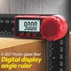 Raportor digital de unghi 2in1, Axroad Mall, Precizie mare, Masurare la 360°, Durata lunga de viata a bateriei, Rezistent la uzura si durabil, Conversie masuratori grad in minut, ABS/Nylon, 7 inch/200 mm, Negru/Rosu