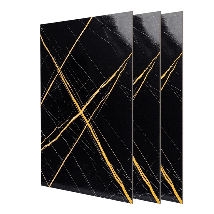 Set 3 panouri cristal carbon, Naimeed D6727, ultrarezistent, flexibil, 120x89cm, 5mm grosime, tehnologie moderna, rezistent la umezeala