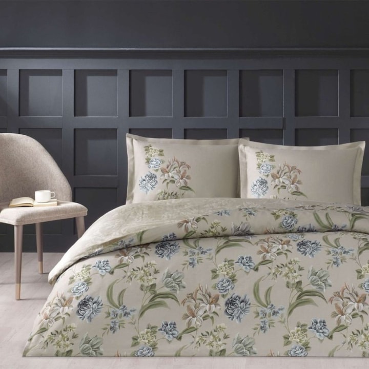 Dupla ágynemű, 100% szatén pamut, 4 db, 230x260 cm, TAC Mako-Satin, Elodie Beige