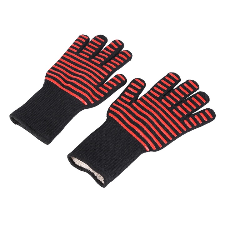 Jormftte konyhai kesztyűk, hőállóak, csúszásmentesek, főzéshez és grillezéshez, csíkos