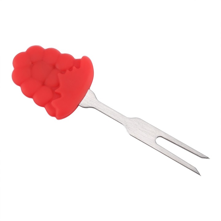 Jormftte 2 mini grill villa készlet, rozsdamentes acél, csúszásmentes, piros/ezüst