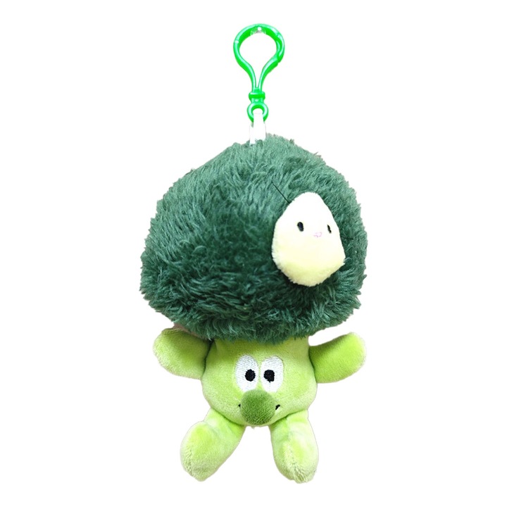 Brokkoli alakú kulcstartó, Jormftte, Kényelmes anyag, PP pamut töltet, Hordozható