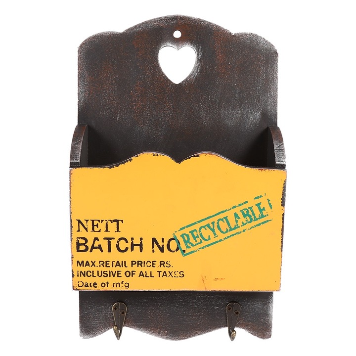 Jormftte fa levél- és kulcstartó, kreatív design, sárga, többféle méret