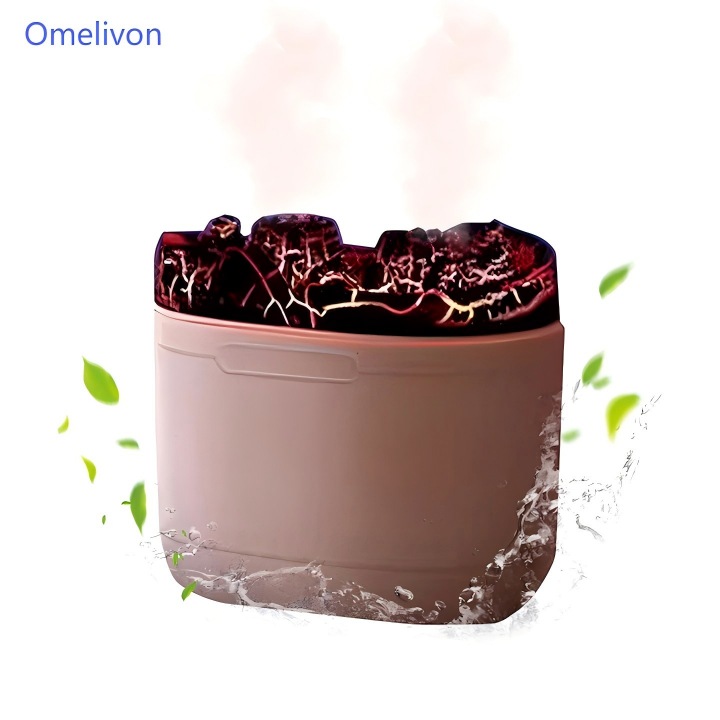 Seria Double Jet Volcano, umidificator cu ultrasunete, lumina schimbatoare in 7 culori, difuzor de aromoterapie, functionare silentioasa, reglare in trei viteze, USB, potrivit pentru dormitor, birou, masina, capacitate 1200 ml, Negru titan