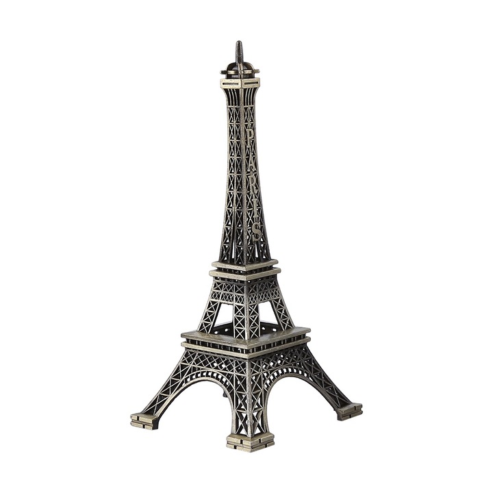 Eiffel-torony figura, Párizs, ökológiai ötvözet modell, bronz, 15.2x6.4x6.4cm