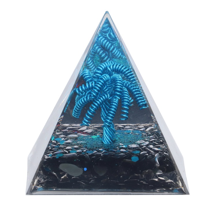 Jormftte kristálypiramis, dekoratív, tartós anyag, 10x10x15cm