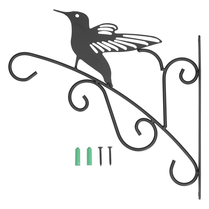 Dekoratív függő virágtartó, Jormftte, kovácsoltvas, egyedi dizájn, tartós, fali tartó