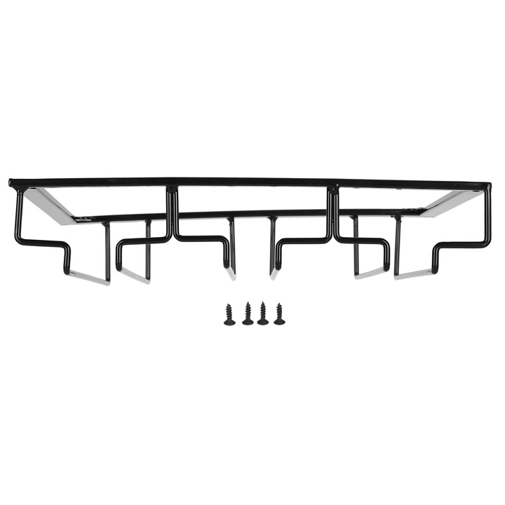 Jormftte italtartó, borospohártartó, 3 rekeszes, 30x22.5cm, fekete